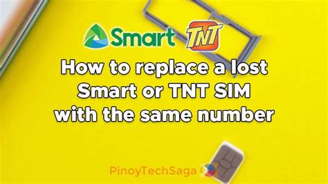 How to replace a lost Smart or TNT SIM with the 